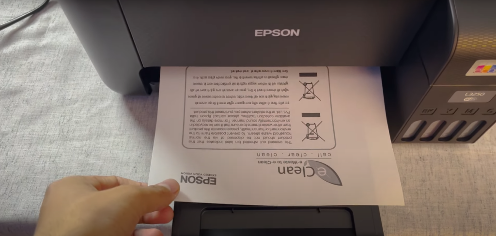 epson l3250 teste de impressão de textos